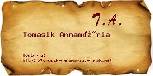 Tomasik Annamária névjegykártya
